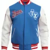 Texas Rangers Blue And White Varsity Wool Jacket