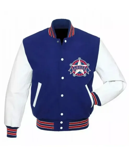 Texas Rangers Blue And White Wool Varsity Jacket