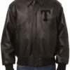 Texas Rangers Classic Black Bomber Leather Jacket