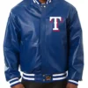 Texas Rangers Navy Blue Bomber Leather Jacket