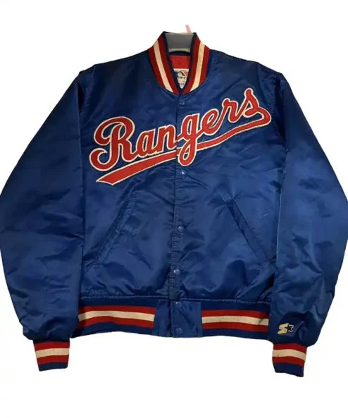 Texas Rangers Starter Bomber Vintage Blue Jacket