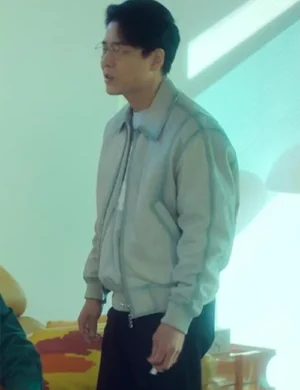 The Trunk Hyeon-cheol White Leather Jacket
