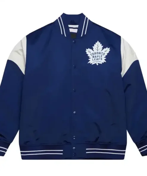 Toronto Maple Leafs Heavyweight Satin Letterman Varsity Jacket