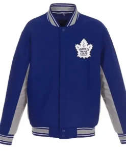 Toronto Maple Leafs Letterman Varsity Royal Blue Wool Jacket