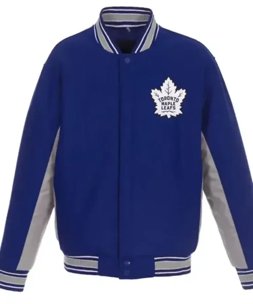 Toronto Maple Leafs Letterman Varsity Royal Blue Wool Jacket