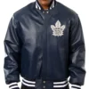 Toronto Maple Leafs Navy Varsity Leather Jacket