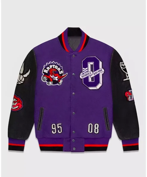 Toronto Raptors Purple Letterman Wool Varsity Jacket