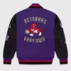 Toronto Raptors Purple Letterman Wool Varsity Jacket Back