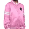 Toronto Raptors Satin Pink Varsity Jacket