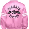 Toronto Raptors Satin Pink Varsity Jacket Back
