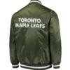 Trycia Dare Toronto Maple Leafs Green Satin Varsity Jacket For Sale