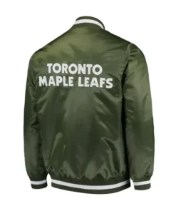 Trycia Dare Toronto Maple Leafs Green Satin Varsity Jacket For Sale