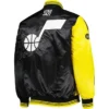 Utah Jazz Black And Yellow Full Snap Varsity Jacket Back