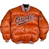 Vintage Baltimore Orioles 90’s Puffer Orange Jacket