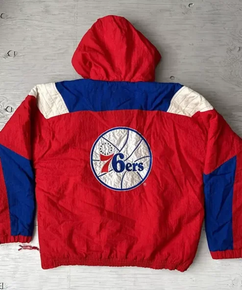 Vintage Philadelphia 76ers Starter 90s Pullover Jacket Back