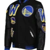 Warriors Black And Blue Wool Varsity Jacket