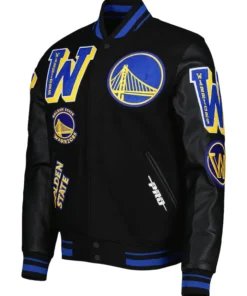 Warriors Black And Blue Wool Varsity Jacket