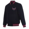 Washington Capitals Navy Blue Vintage Bomber Jacket