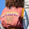 Washington Commanders DC Pink Cropped Varsity Jacket