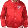 Washington Nationals Red Satin Bomber Jacket