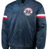 Washington Wizards Navy Blue Satin Varsity Jacket