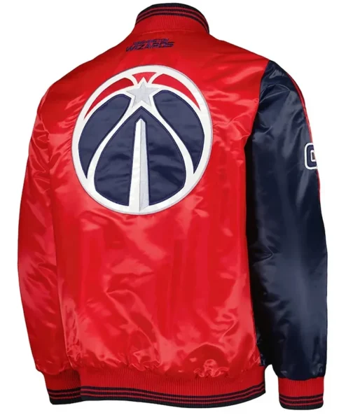 Washington Wizards Red And Blue Satin Jacket Back