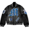 Wilber Dallas Mavericks Black Letterman Wool Varsity Jacket