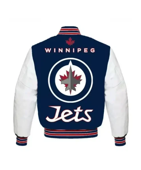 Winnipeg Jets Blue And White Letterman Varsity Jacket For Sale