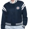 Winnipeg Jets Round Team Logo Blue Letterman Varsity Jacket