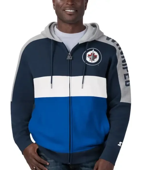 Winnipeg Jets Starter Navy Hooded Jacket