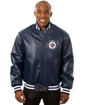 Winnipeg Jets Vintage Bomber Leather Jacket