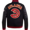 Women’s Atlanta Hawks Black Wool Varsity Jacket Back