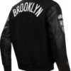Yoshiko Brooklyn Nets Black Wool Varsity Jacket Back