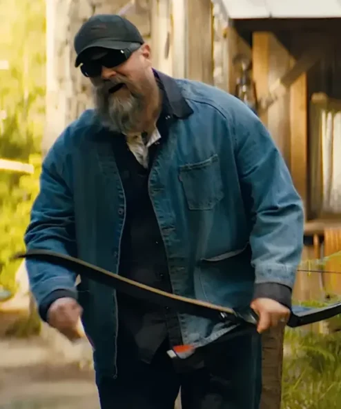 A Working Man David Harbour Denim Blue Jacket