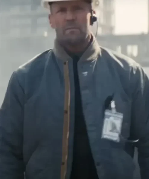 A Working Man Jason Statham Grey Puffer Jacket