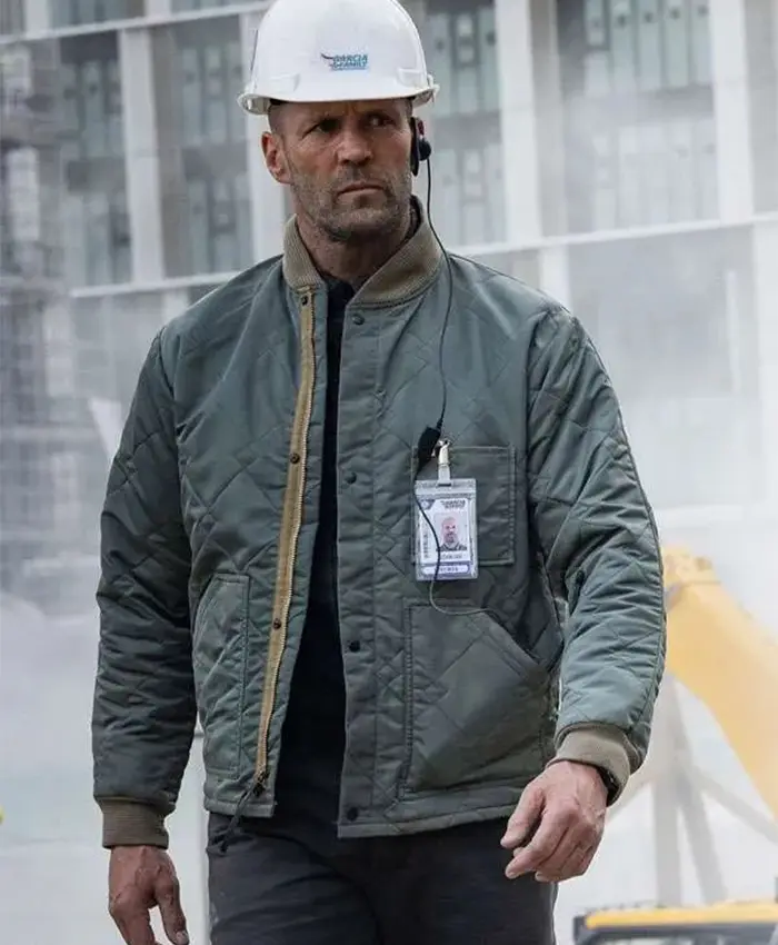 A Working Man Jason Statham Grey Puffer Jacket - Buy Now