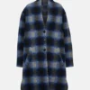 Anna Devane General Hospital Blue Wool Plaid Coat For Women