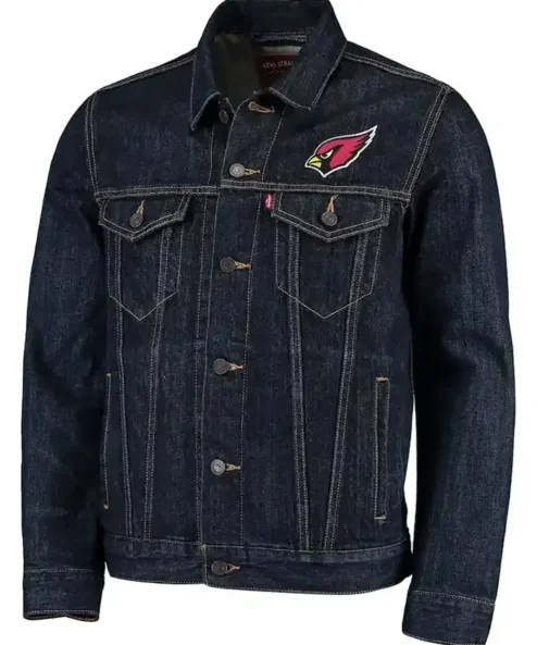 Arizona Cardinals Jeans Blue Denim Jacket