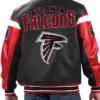 Atlanta Falcons Black Full-Zip Leather Varsity Jacket