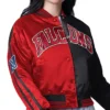 Atlanta Falcons Starter Red and Black Cropped Satin Jacket