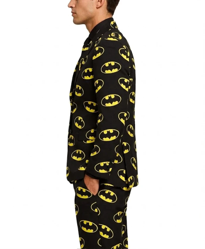 Batman black buttoned suit inspired by the iconic superhero style