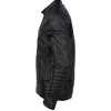 Mortal Kombat II black leather jacket with zipper closure and four pockets