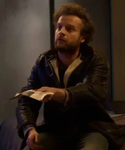 Black Mirror Rob Crocodile Leather Jacket