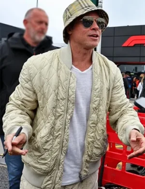 Brad Pitt F1 Quilted Bomber Jacket