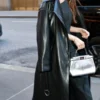 Buy Alison Brie Together 2025 Black Leather Coat