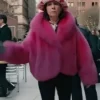 Carrie Preston Elsbeth S02 Fur Pink Coat
