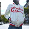 Cassius Clay White Varsity Jacket For Men