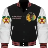 Chicago Blackhawks Black And White Varsity Jacket