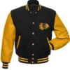 Chicago Blackhawks Black And Yellow Varsity Jacket