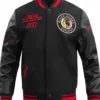 Chicago Blackhawks Black Wool Letterman Jacket